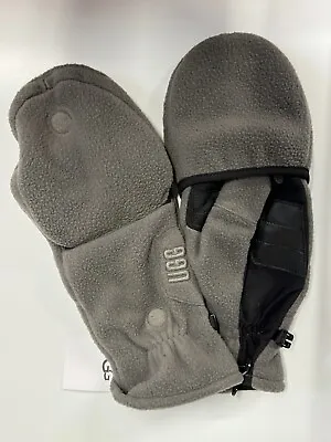 UGG Gray  Fleece Flip  Convertible Mitten Fingerless Glove Mens L/XL NEW • $39.99
