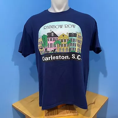 Vintage Charleston SC Rainbow Row Single Stitch T Shirt Size XL USA Made • $19.99