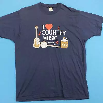 Vintage Country Music Puff Paint T-Shirt Men's XL • $19.95