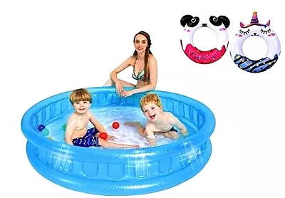 5ft  Prompt Set Inflatable Paddling Pool Swimming Pool Family Fun Outdoor Party • £12.99