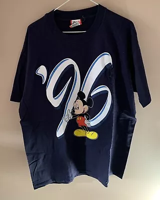Vintage Mickey Mouse 1996 Disneyworld Shirt Size L/XL Navy Double Sided • $29.99
