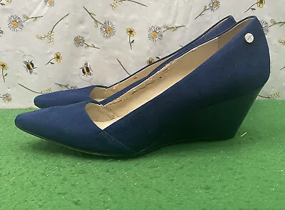 £19.99 • Buy Calvin Klein Ladies Soft Blue Suede Wedge Court Shoes UK 7 Slip On
