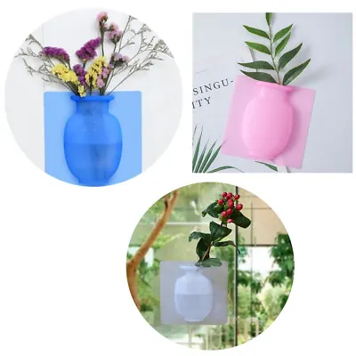 £8.99 • Buy 3PCS Magic Silicone Vase Sticky Flower Wall Decoration Stick Any Plane Surface