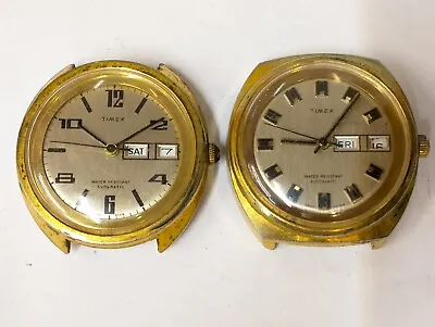 Timex 2 Piece Lott Automatic Not Working Spare Parts Purpose Watches • $231.31