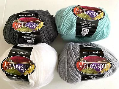 Mary Maxim Ultra Mellowspun Yarn #3 LIght DK Ball Acrylic Nylon 50 G Assorted • $9