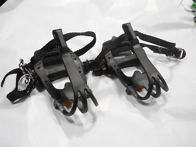 NEW VP-335T Sport Road Bike Pedals With Toe Clips And Straps Black 9/16 Fuji • $14.99