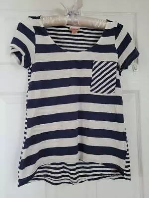 Mossimo Supply Co. Women Blue Stripe W/Pocket T-Shirt XS NWOT • $8.99