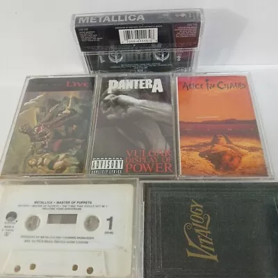 PanteraMetallicaAlice In ChainsLivePearl JamSix Cassette Tape 90's Job Lot • $45