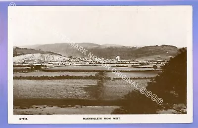 1929 MACHYNLLETH FROM THE WEST POWYS Montgomeryshire RP REAL PHOTO POSTCARD • £1.99