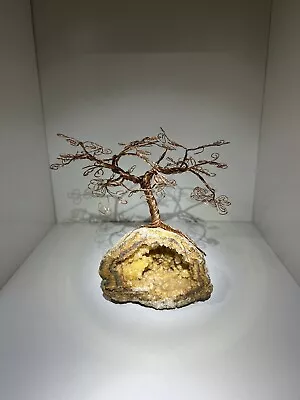 Repurposed Copper Wire Tree Handmade Atop Geode • $20