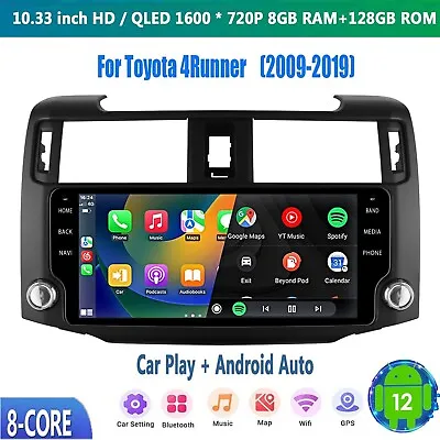 10.33  8GB+128GB Plug And Play Car Stereo For Toyota 4Runner Carplay Radio GPS • $429