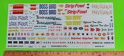 Waterslide Decal Sheet AMT 1/25 60's HUGE Drag Race Car Gasser AWB A/FX 427 FORD • $14.99