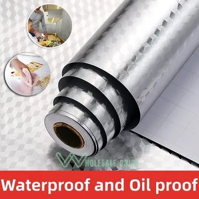 24 ×118  Kitchen Wall Sticker Self Adhesive Waterproof Oil-proof Aluminum Foil • $13.09