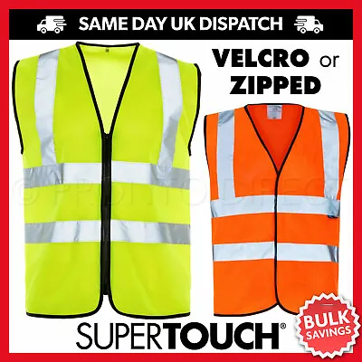 £3.99 • Buy Hi Vis Vest Yellow Orange High Viz Visibility Waistcoat Safety Work Reflective