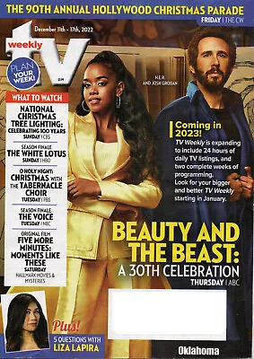 $20 • Buy TV WEEKLY Magazine December 11-17 2022 H.E.R. Josh Groban Beauty & The Beast