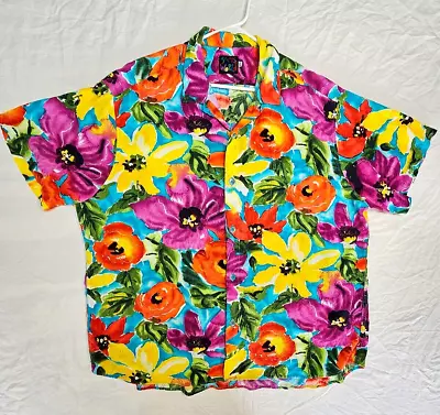 JAMS WORLD Vintage Incredible Bright Floral Hawaiian Shirt XXL • $44.99