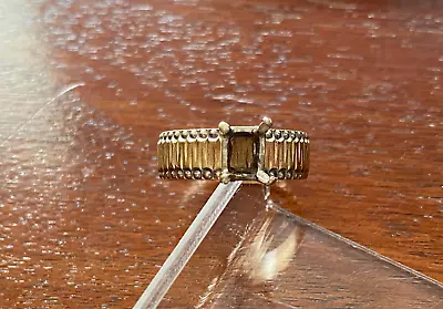 Vintage 14k Yellow Gold Art Carved Engagement Ring SETTING ONLY • $199.99