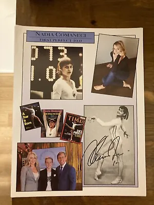Nadia Comaneci Autograph Signed 8.5”x11” Photo Olympic Gymnast First Perfect 10 • $25