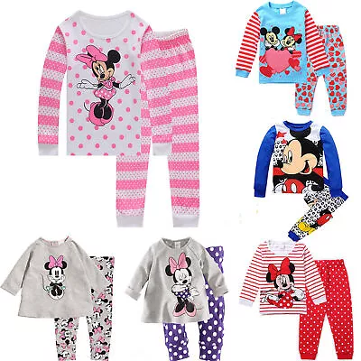 Girls Boys Mickey Minnie Mouse Nightwear Pyjamas Set Pajamas Clothes Sleepwear • $19.75