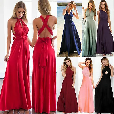 £20.61 • Buy Women's Evening Dress Convertible Multi Way Wrap Bridesmaid Formal Long Dress UK