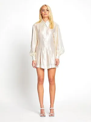 $170 • Buy Bnwt Alice Mccall Gold Santa Monica Shirt Dress - Size 6 Au/2 Us (rrp $395)