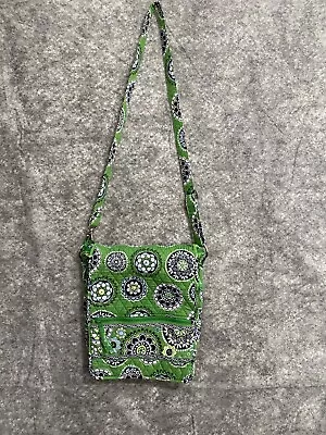 Vera Bradley Crossbody Messenger Bag Green Cupcakes Quilted Magnetic READ • $19.87