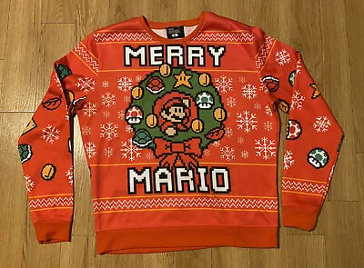 $29.98 • Buy Official Nintendo ThinkGeek Size Large Merry Mario Ugly Christmas Sweater Men's