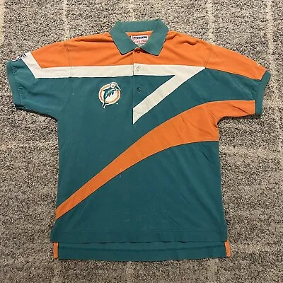 VTG 90s Apex One NFL Pro Line Miami Dolphins Polo Shirt Adult Sz M • $24.99