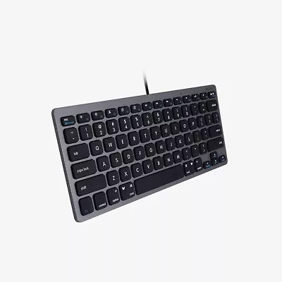 MACALLY Compact USB Wired Keyboard Ultra Slim Space Gray Mac And PC • $13.99