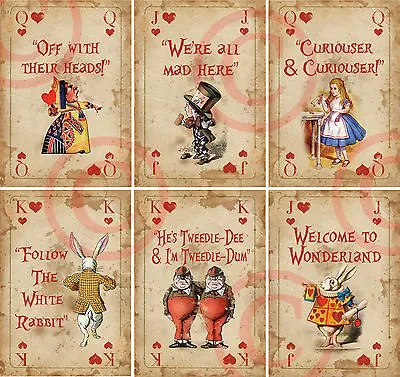 £2.49 • Buy 6 Alice In Wonderland 6 MINI PLAYING CARD Decoration Props Mad Hatters Tea Party