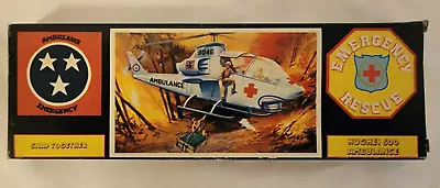 $14.95 • Buy Vintage 1970s Emergency Rescue Hughes 500 Helicopter Model Kit Ambulance