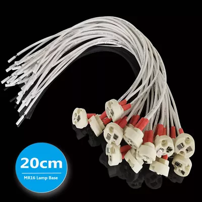 MR16 Lamp Base Ceramic Socket Base 20cm 18 AWG  Wire For G5.3 GY6.35 LED Blub • $3.96