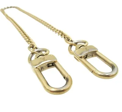 $158.48 • Buy Authentic Louis Vuitton Wallet Chain Strap Charm Gold LV Vintage Used