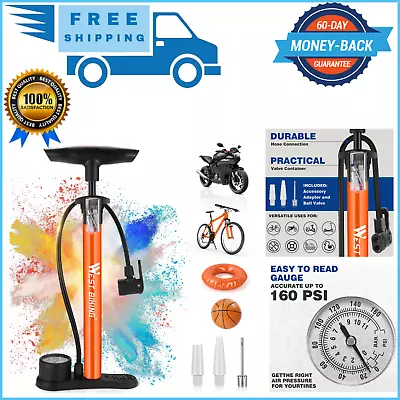 Bike Floor Pump With GaugeBike Pump High Pressure 160 PsiBicycle Pump With Air • $19.99