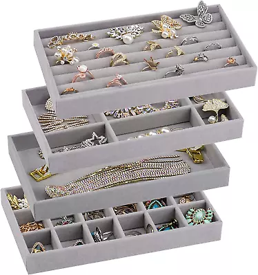 Stackable Velvet Jewelry Trays Organizer For Drawers Small Jewelry Drawer Organ • $17.87