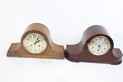 F X2 Antique Wooden Mechanical Wind Napoleon Mantel Piece Clocks • £0.99