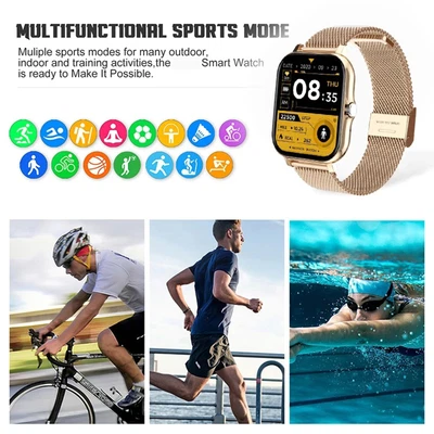 $34.93 • Buy Women Men Smart Watch Waterproof Bluetooth Heart Rate Monitor Wrist Watch Gift