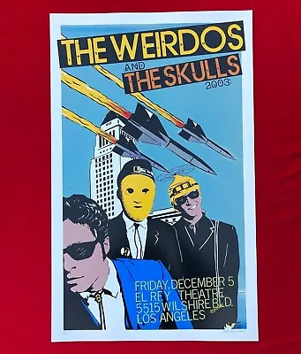 $20 • Buy The Weirdos The Skulls Concert Poster Screen Printed Punk Flyer Limited Edition