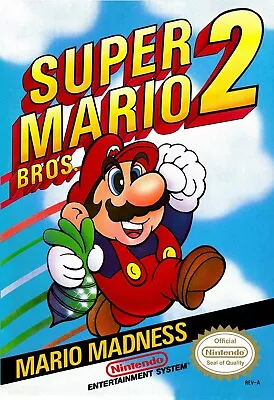 Super Mario Bros 2 Game Poster | Nintendo NES | Retro | NEW | USA • $9.99