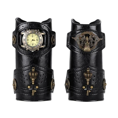 £30.22 • Buy Unisex Leather Gauntlet Wristband Medieval Archery Wide Bracers Watch Arm Guard