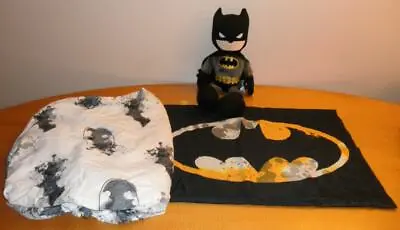 Justice League Batman 24  Plush Pillow Buddy Twin Fitted Sheet Pillowcase • $14.97