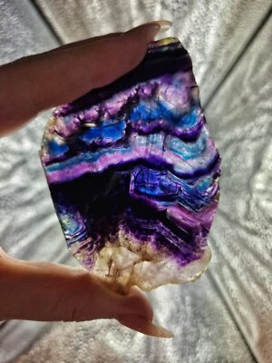 £16.99 • Buy Semi Polished Rainbow Fluorite #S1, 89G, Geode, Crystal, Gemstone Mineral Rock