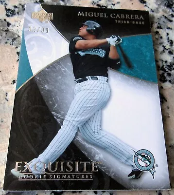 MIGUEL CABRERA UD Exquisite SILVER SP Rookie Signatures 62/99 Triple Crown HOT $ • $799.99