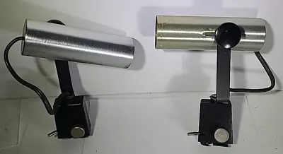 2 Vtg Lightolier 7622 Cylinder Track Lights Lytespan Track Brushed Aluminum • $89