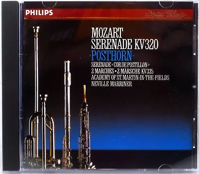 PHILIPS Mozart POSTHORN SERENADE Marriner (CD FULL SILVER W GERMANY) 412 725-2 • $7