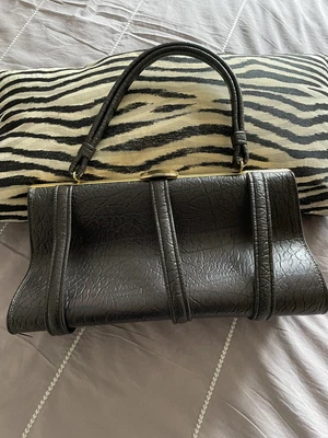 £12.95 • Buy Vintage Large Brown Mock Croc Grab Handel Handbag. In Excellent Condition