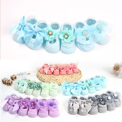 £3.37 • Buy Baby Floor Socks Short Anti Trainer Bow Tie Cotton