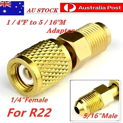 R22 1/4  Female To 5/16  Male  Adapter For R410a R32 Gauge Hose Or Vacuum Pump • $7.25