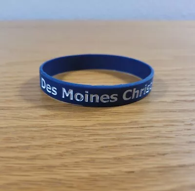 $6.59 • Buy DES MOINES CHRISTIAN LIONS Softball Logo Blue Rubber Silicone Bracelet Wristband