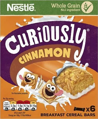 Nestle Curiously Cinnamon Bars 2x6x25g 2 Boxes Of 6 Breakfast Cereal Bars • £7.95